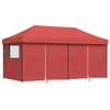 Image de vidaXL Tente de réception pliable Pop-Up avec 4 panneaux latéraux rouge bourgogne