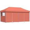 Image de vidaXL Tente de réception pliante Pop-Up avec 4 panneaux latéraux rouge terracotta
