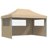 Image de vidaXL Tente de réception pliable Pop-Up avec 3 panneaux latéraux Beige