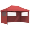 Image de vidaXL Tente de réception pliable Pop-Up avec 3 panneaux latéraux rouge bourgogne