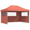 Image de vidaXL Tente de réception pliable Pop-Up avec 3 parties latérales Terracota