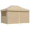 Image de vidaXL Tente de réception pliable Pop-Up avec 4 panneaux latéraux Beige