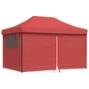 Image de vidaXL Tente de réception pliable Pop-Up avec 4 panneaux latéraux rouge bourgogne