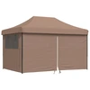 Image de vidaXL Tente de réception pliante Pop-Up avec 4 panneaux latéraux Marron