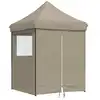 Image de vidaXL Tente de réception pliable Pop-Up avec 4 panneaux latéraux Taupe