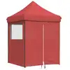 Image de vidaXL Tente de réception pliable Pop-Up avec 4 panneaux latéraux rouge bourgogne