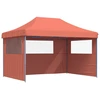 Image de vidaXL Tente de réception pliable Pop-Up avec 3 parties latérales Terracota