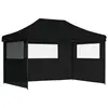 Image de vidaXL Tente de réception pliable Pop-Up avec 3 parties latérales noire