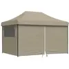 Image de vidaXL Tente de réception pliable Pop-Up avec 4 panneaux latéraux Taupe