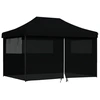 Image de vidaXL Tente de réception pliable Pop-Up avec 4 panneaux latéraux noir