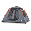 Image de vidaXL Tente de camping dôme 4 personnes Gris et orange Quick Release
