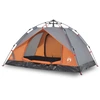 Image de vidaXL Tente de camping dôme 3 personnes Gris et orange Quick Release