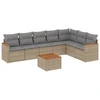 Image de vidaXL Ensemble de jardin canapé 8 pièces avec coussins Beige Poly Rattan