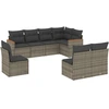 Image de vidaXL Ensemble de jardin canapé 8 pièces avec coussins Gris Poly rotin
