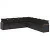 Image de vidaXL Ensemble de salon de jardin 9 pièces avec coussins noir poly rotin