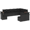 Image de vidaXL Ensemble de 10 canapés de jardin avec coussins noir poly rotin