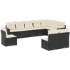 Image de vidaXL Ensemble de 10 canapés de jardin avec coussins noir poly rotin
