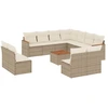 Image de vidaXL Ensemble de 12 canapés de jardin avec coussins Beige Poly Rattan