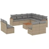 Image de vidaXL Ensemble de 12 canapés de jardin avec coussins Beige Poly Rattan