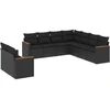 Image de vidaXL Ensemble de salon de jardin 9 pièces avec coussins noir poly rotin