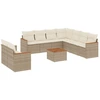 Image de vidaXL Ensemble de salon de jardin 10 pièces avec coussins Beige Poly Rattan