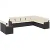 Image de vidaXL Ensemble de 10 canapés de jardin avec coussins noir poly rotin