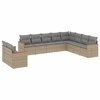 Image de vidaXL Ensemble de salon de jardin 10 pièces avec coussins Beige Poly Rattan