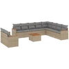 Image de vidaXL Ensemble de salon de jardin 11 pièces avec coussins Beige Poly Rattan
