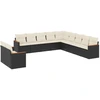 Image de vidaXL Ensemble de salon de jardin 11 pièces avec coussins noir poly rotin