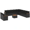Image de vidaXL Ensemble de 12 canapés de jardin avec coussins noir poly rotin