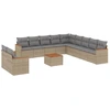 Image de vidaXL Ensemble de 12 canapés de jardin avec coussins Beige Poly Rattan