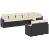 Image de vidaXL Ensemble de jardin canapé 8 pièces avec coussins noir poly rotin