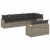 Image de vidaXL Ensemble de jardin canapé 8 pièces avec coussins Gris Poly rotin