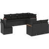 Image de vidaXL Ensemble de jardin canapé 8 pièces avec coussins noir poly rotin