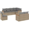 Image de vidaXL Ensemble de jardin canapé 8 pièces avec coussins Beige Poly Rattan