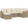 Image de vidaXL Ensemble de salon de jardin 6 pièces avec coussins Beige Poly Rattan