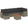Image de vidaXL Ensemble de jardin canapé 8 pièces avec coussins Gris Poly rotin
