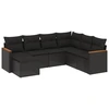 Image de vidaXL Ensemble de salon de jardin 7 pièces avec coussins noir poly rotin