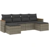 Image de vidaXL Ensemble de salon de jardin 6 pièces avec coussins Gris Poly rotin