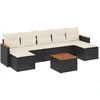 Image de vidaXL Ensemble de jardin canapé 8 pièces avec coussins noir poly rotin