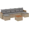 Image de vidaXL Ensemble de jardin canapé 8 pièces avec coussins Beige Poly Rattan