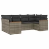 Image de vidaXL Ensemble de salon de jardin 6 pièces avec coussins Gris Poly rotin