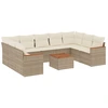 Image de vidaXL Ensemble de salon de jardin 10 pièces avec coussins Beige Poly Rattan