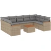 Image de vidaXL Ensemble de salon de jardin 10 pièces avec coussins Beige Poly Rattan