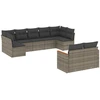 Image de vidaXL Ensemble de salon de jardin 9 pièces avec coussins Gris Poly rotin