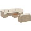 Image de vidaXL Ensemble de salon de jardin 10 pièces avec coussins Beige Poly Rattan