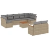 Image de vidaXL Ensemble de salon de jardin 10 pièces avec coussins Beige Poly Rattan