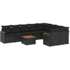 Image de vidaXL Ensemble de 10 canapés de jardin avec coussins noir poly rotin
