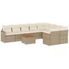 Image de vidaXL Ensemble de salon de jardin 10 pièces avec coussins Beige Poly Rattan