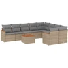 Image de vidaXL Ensemble de salon de jardin 10 pièces avec coussins Beige Poly Rattan